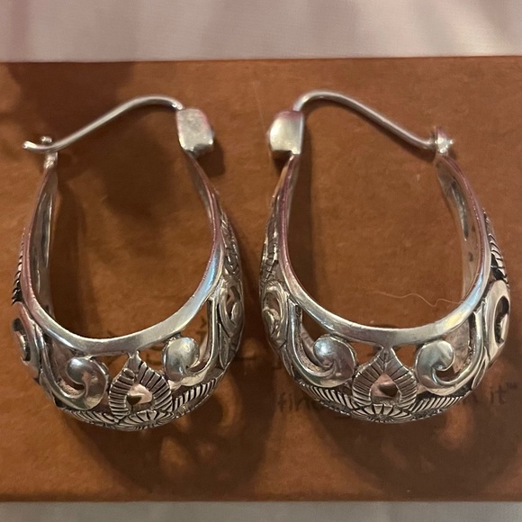Silpada Sterling Silver Filigree Hoop Earrings P1844 - Picture 7 of 12